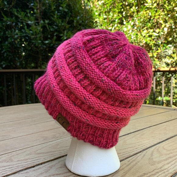 C.C Beanie Criss-Cross Knitted Hat - Picture 2 of 14